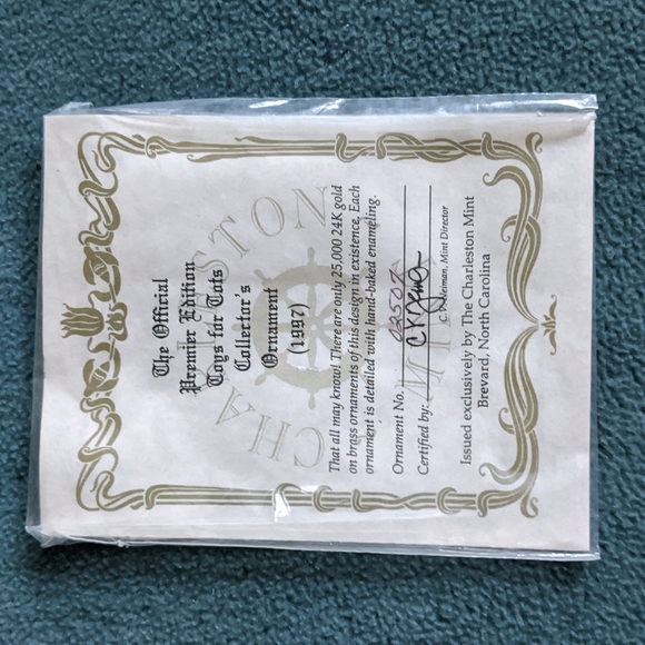 Christmas Toys for Tots Ornament Limited Edition 1997 24k Gold plated - Picture 7 of 7